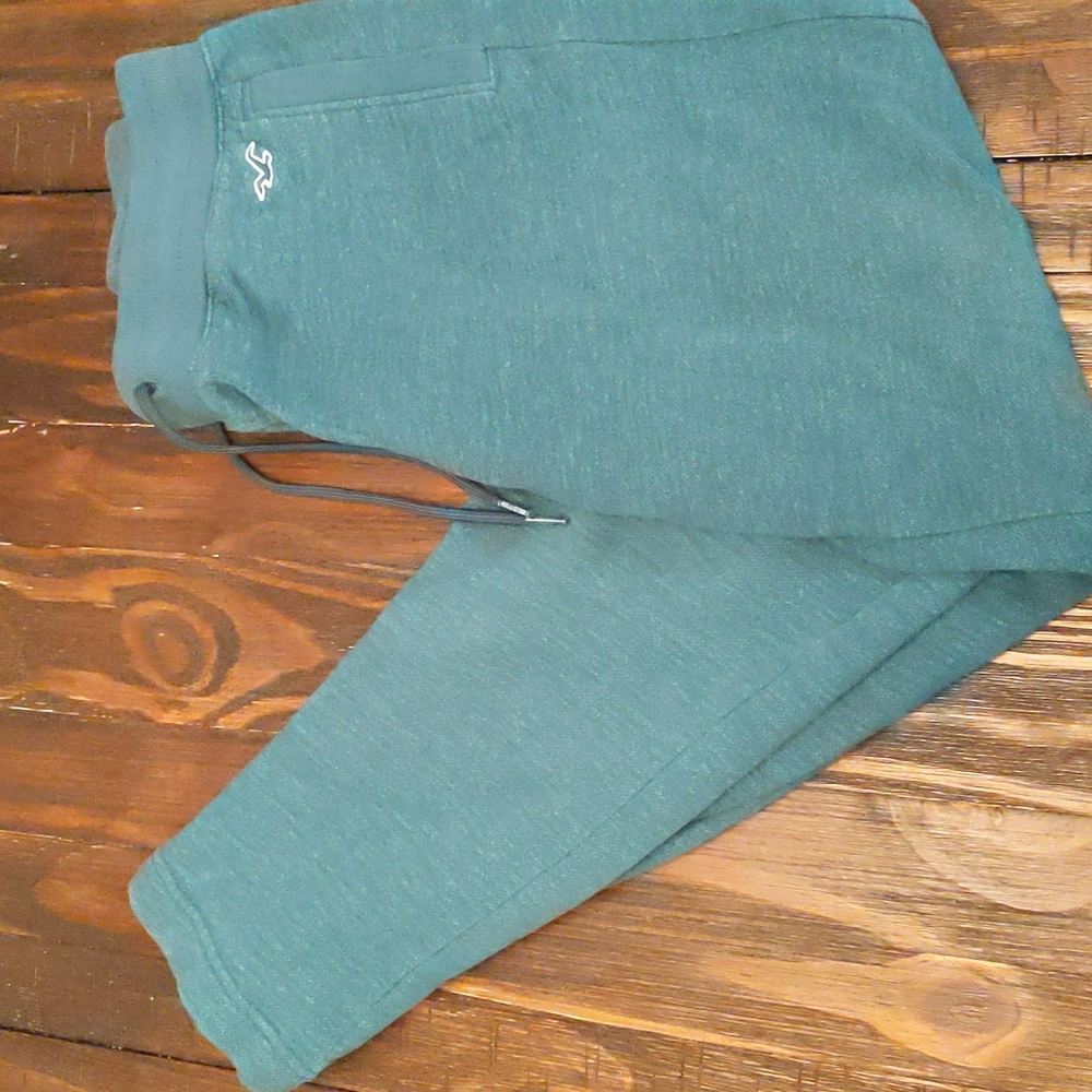Hollister Drawstring Sweatpants Green/Blue Small